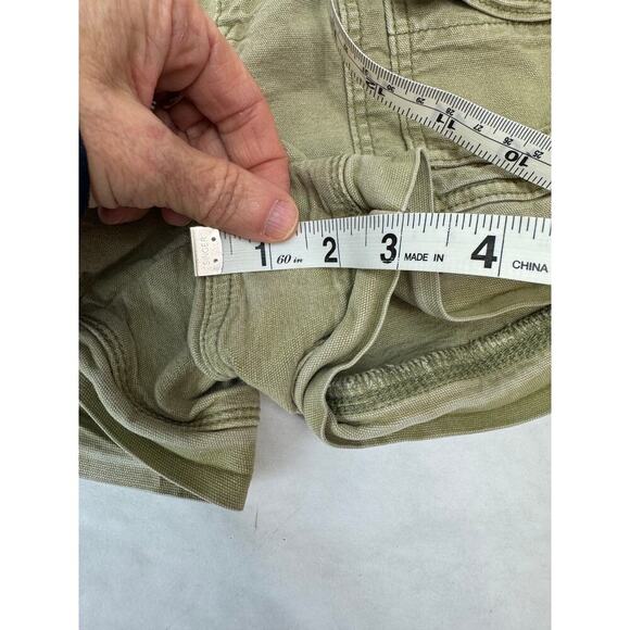 American Eagle Highest Rise 90s Boyfriend Shorts Olive Green Grunge Size 0 - Picture 6 of 8